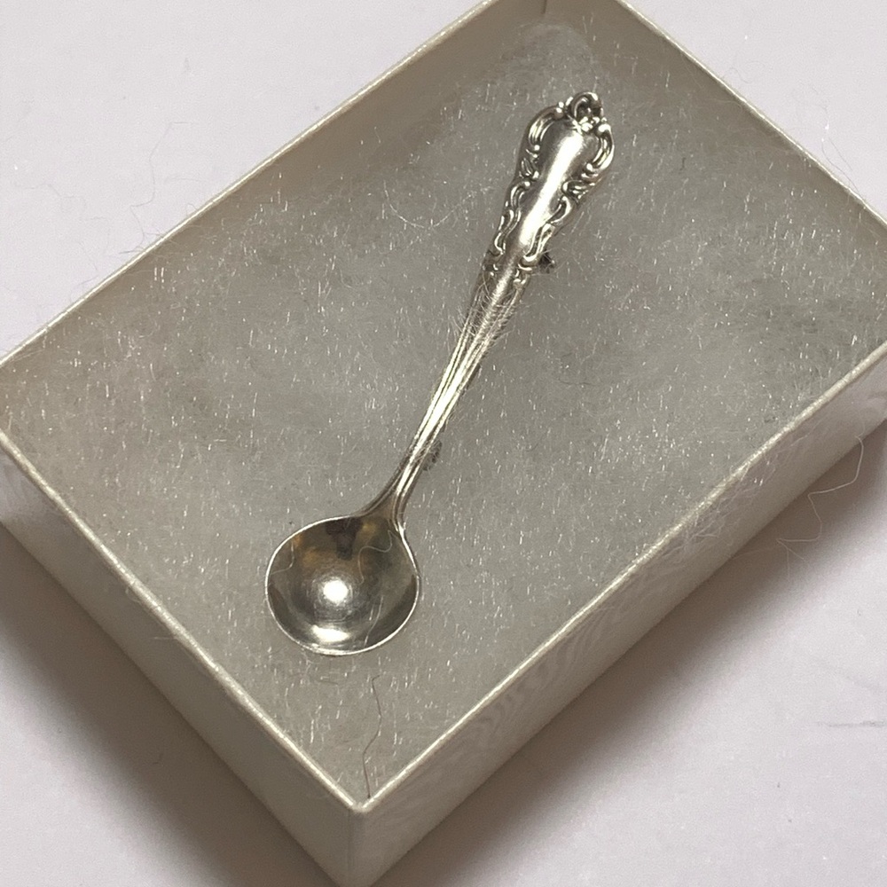 Vintage Easterling sterling silver salt spoon brooch